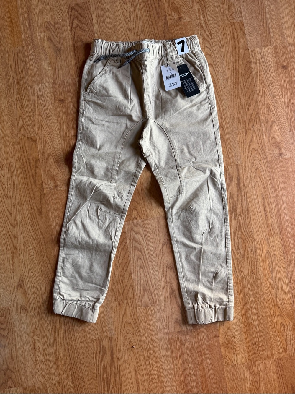 Cotton On Kids Logan Cuffed Pants Stone Size 7 Boys Washed Stone